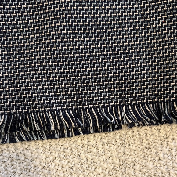 LOFT Textured Navy Blue and White Mini Dress - Picture 3 of 4